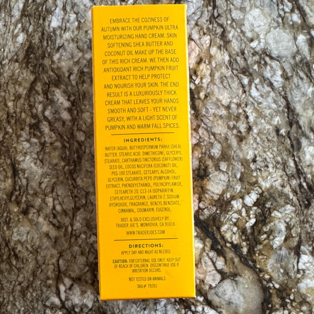 Trader Joe's Pumpkin Ultra Moisturizing Hand Cream - Picture 3 of 3
